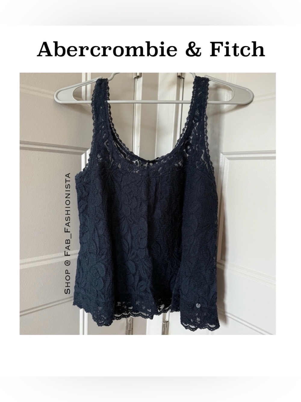 🛍️ Abercrombie & Fitch Blue Cropped Lace Tank Top